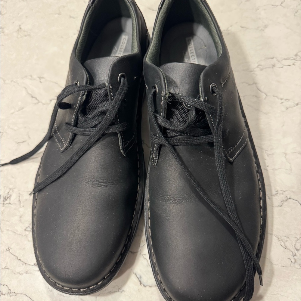 Black Clarks Men’s Black Lace-Up Casual Leather Shoes